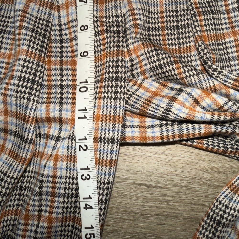 Maeve Anthropologie Plaid Wide Leg Pants Brown Motif High Rise Size 4 NEW - Picture 5 of 9